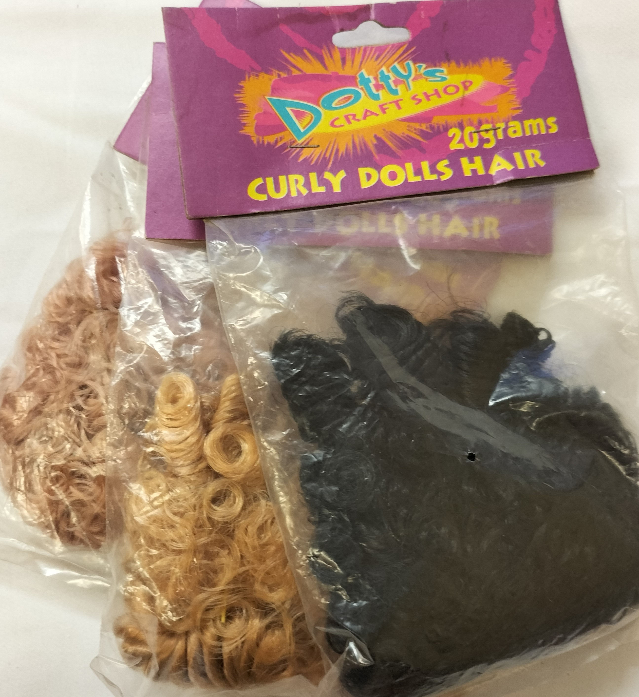 Dolls Hair - Curly - Assorted Colours 20gm Pack